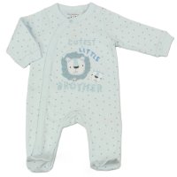 M15937: Baby "Cutest Little Brother" Cotton Sleepsuit (NB-3 Months)
